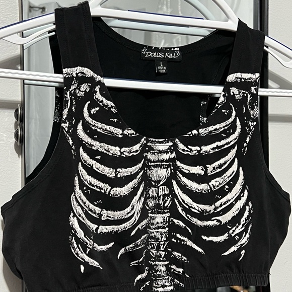 Dolls Kill Black and White Skeleton Tank - Picture 1 of 2